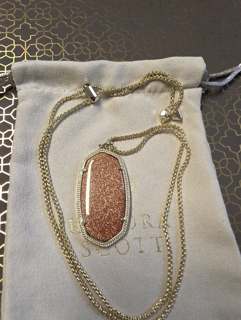 Kendra Scott Gold/ Goldstone Reid Necklace